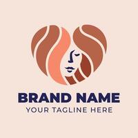 mooi Dames haar- schoonheid mode logo vector