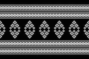 traditioneel zwart etnisch motieven ikat meetkundig kleding stof patroon kruis steek.ikat borduurwerk etnisch oosters pixel zwart achtergrond.abstract, illustratie. textuur, decoratie, behang. vector