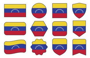 vlag van Venezuela in modern abstract vormen, zwaaien, insigne, ontwerp vector