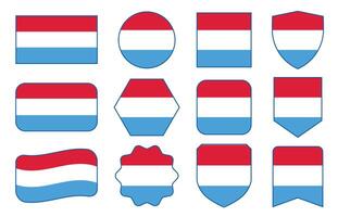 vlag van Luxemburg in modern abstract vormen, zwaaien, insigne, ontwerp sjabloon vector