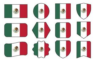 vlag van Mexico in modern abstract vormen, zwaaien, insigne, ontwerp sjabloon vector