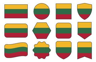 vlag van Litouwen in modern abstract vormen, zwaaien, insigne, ontwerp sjabloon vector