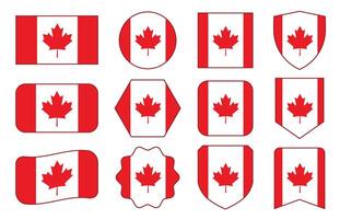 vlag van Canada in modern abstract vormen, zwaaien, insigne, ontwerp sjabloon vector