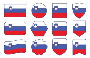 vlag van Slovenië in modern abstract vormen, zwaaien, insigne, ontwerp sjabloon vector