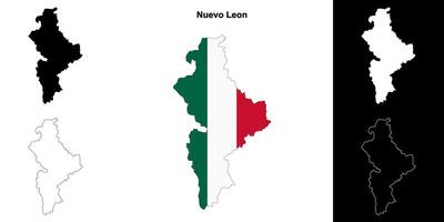 nuevo leon staat schets kaart reeks vector