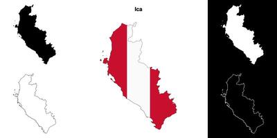 ica regio schets kaart reeks vector