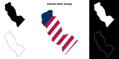 camden district, nieuw Jersey schets kaart reeks vector