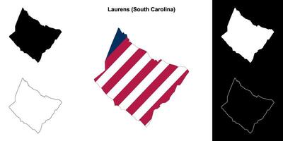 Laurens district, zuiden carolina schets kaart reeks vector