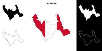 la libertad regio schets kaart reeks vector