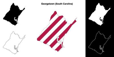 Georgetown district, zuiden carolina schets kaart reeks vector