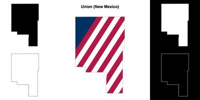 unie district, nieuw Mexico schets kaart reeks vector