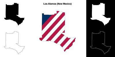 los alamos district, nieuw Mexico schets kaart reeks vector