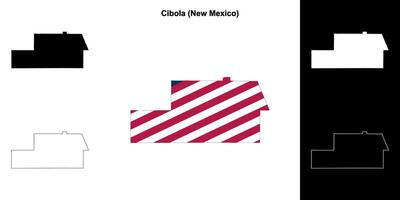 cibola district, nieuw Mexico schets kaart reeks vector