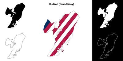 Hudson district, nieuw Jersey schets kaart reeks vector