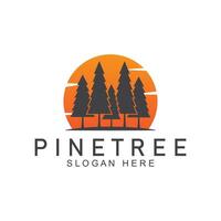 gemakkelijk pijnboom of Spar boom logo pijnboom huis groenblijvend.voor pijnboom Woud avonturiers camping natuur badges en bedrijf. vector