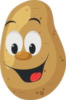 groenten tekens verzameling. illustratie van een grappig en glimlachen aardappel in tekenfilm stijl. vector