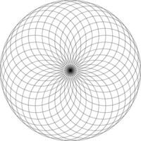 meetkundig figuur Aan zwart en wit. heilig geometrie torus yantra of hypnotiserend oog illustratie vector