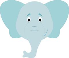 olifant gezicht in tekenfilm stijl voor kinderen. dier gezichten illustratie serie vector