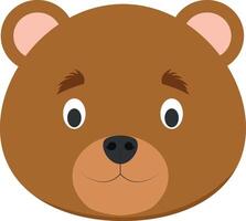 beer gezicht in tekenfilm stijl voor kinderen. dier gezichten illustratie serie vector