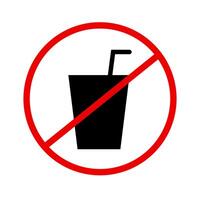Nee drinken toegestaan. drinken kop silhouet en verbod markering. vector