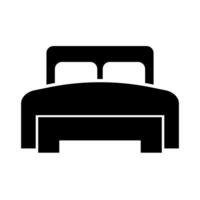 dubbele bed silhouet icoon. twee persoon bed. vector