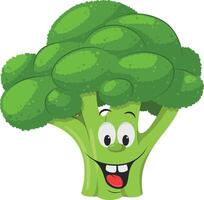 groenten tekens verzameling. illustratie van een grappig en glimlachen broccoli in tekenfilm stijl. vector