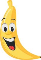 fruit tekens verzameling. illustratie van een grappig en glimlachen banaan karakter. vector