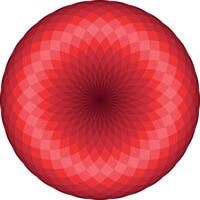 kleurrijk meetkundig figuur Aan rood tonen. heilig geometrie torus yantra of hypnotiserend oog illustratie vector