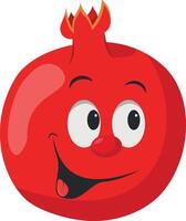 fruit tekens verzameling. illustratie van een grappig en glimlachen granaatappel karakter. vector