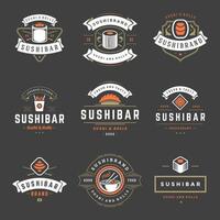 sushi restaurant logos reeks illustratie. vector