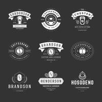 koffie winkel logos ontwerp Sjablonen reeks illustratie voor cafe insigne ontwerp en menu decoratie vector