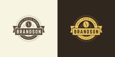 koffie winkel logo sjabloon illustratie met Boon silhouet mooi zo voor cafe insigne ontwerp en menu decoratie vector
