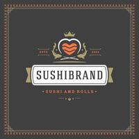 sushi restaurant logo ontwerp sjabloon illustratie. vector