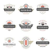 sushi restaurant logos reeks illustratie. vector