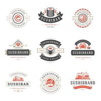 sushi restaurant logos reeks illustratie. vector