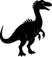 een gedetailleerd samenstelling van dinosaurus silhouet vector