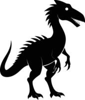 een gedetailleerd samenstelling van dinosaurus silhouet vector