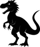 een gedetailleerd samenstelling van dinosaurus silhouet vector