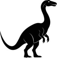 een gedetailleerd samenstelling van dinosaurus silhouet vector