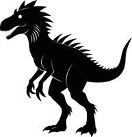 een gedetailleerd samenstelling van dinosaurus silhouet vector