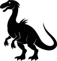 een gedetailleerd samenstelling van dinosaurus silhouet vector