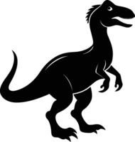 een gedetailleerd samenstelling van dinosaurus silhouet vector