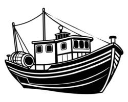 visvangst boot kleur tekening vector