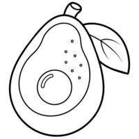 avocado's fruit lijn kunst kleur boek illustratie vector