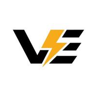 elektrisch v e logo v vector