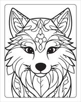 wolf kleur Pagina's, wolf illustratie, wolf kunst, zwart en wit vector