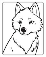 wolf kleur Pagina's, wolf illustratie, wolf kunst, zwart en wit vector