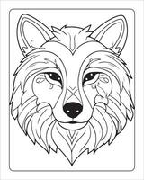 wolf kleur Pagina's, wolf illustratie, wolf kunst, zwart en wit vector