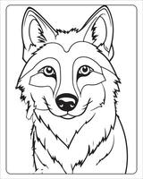 wolf kleur Pagina's, wolf illustratie, wolf kunst, zwart en wit vector