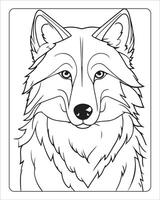 wolf kleur Pagina's, wolf illustratie, wolf kunst, zwart en wit vector